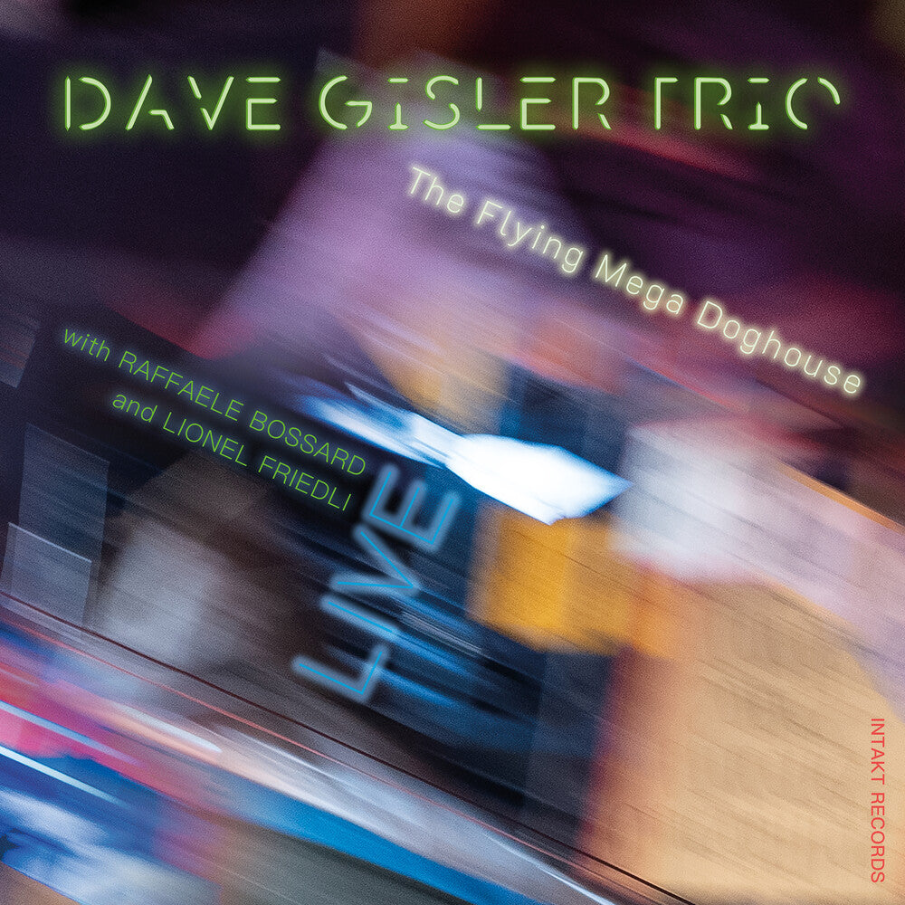 the album cover for Dave Gisler Trio - Flying Mega Doghouse - Live