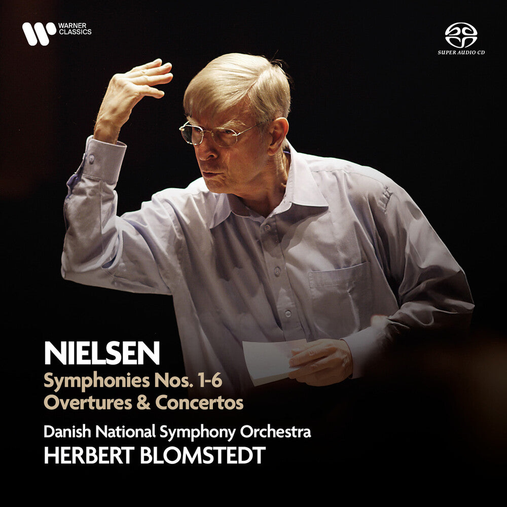 the album cover for Herbert Blomstedt / Danish National Symphony - Nielsen: Symphonies, Overtures & Concertos