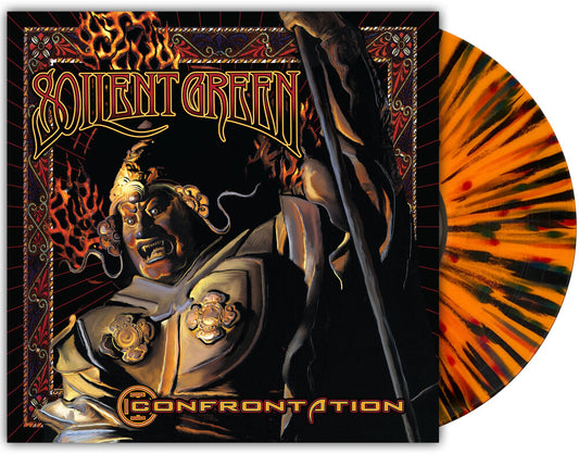 the album cover for Soilent Green -  Confrontation [LP Orange Krush with Splatter Edition]