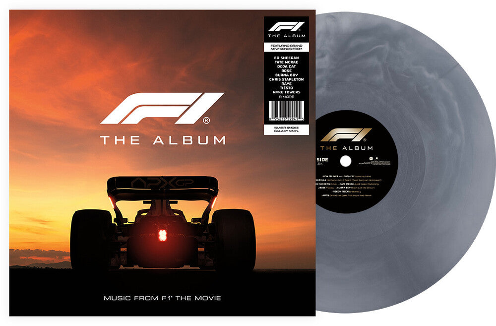 the album cover for F1 the Album / O.S.T. - F1 The Album (Original Soundtrack) [Indie Exclusive Silver Smoke Galaxy Vinyl]