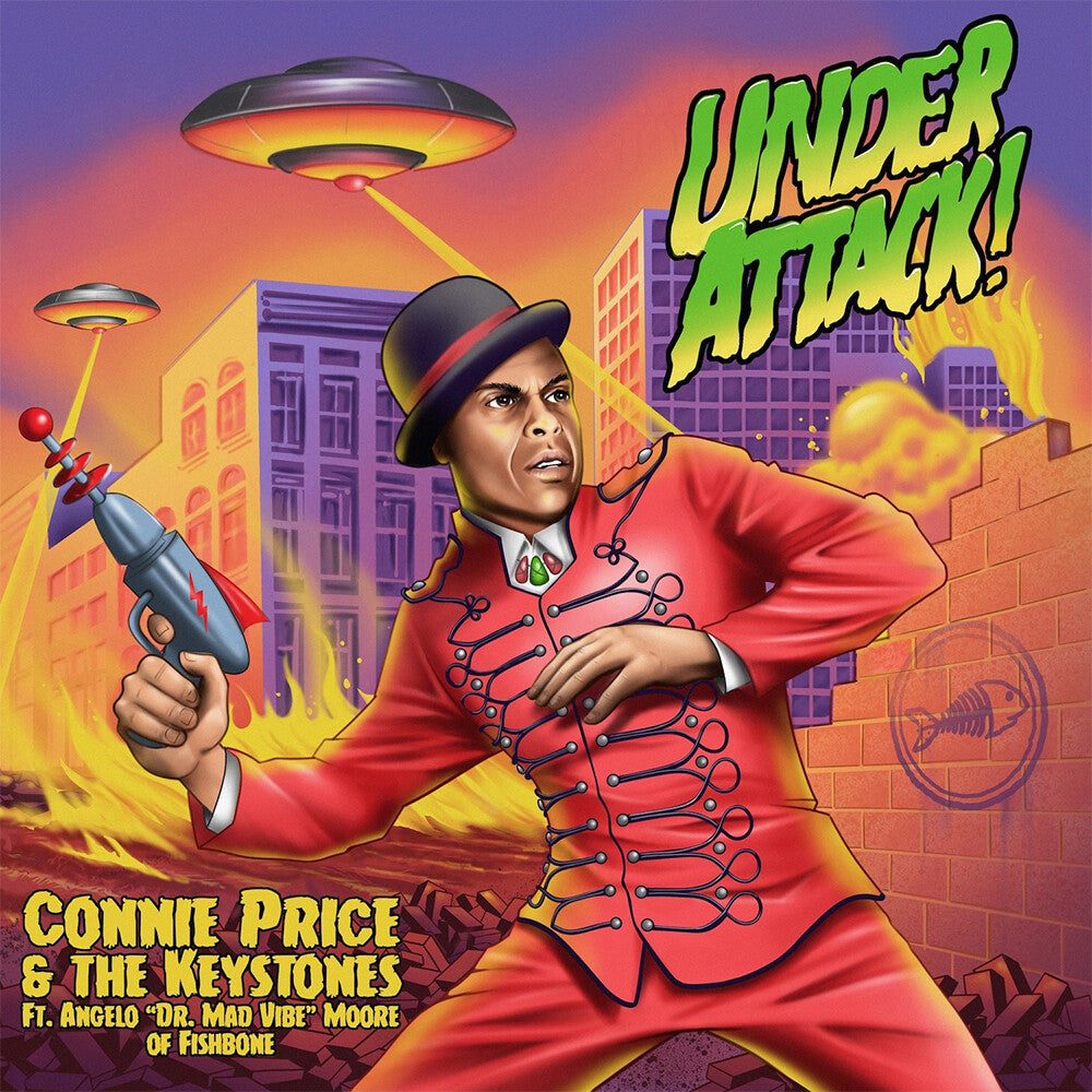 Connie Price & The Keystones ft. Angelo Moore of Fishbone - Under Attack! b/w Under Attack! (Professor Shorthair Remix) [Purple & Green Splatter]