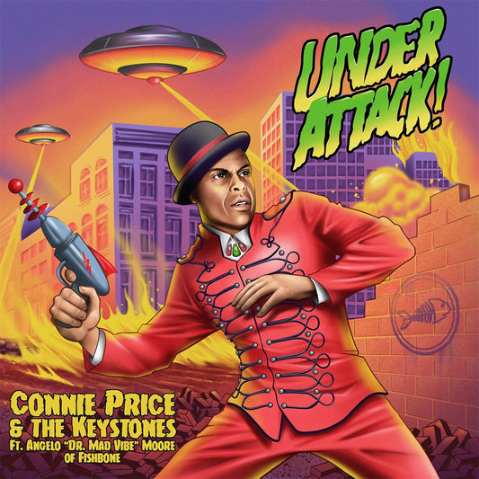 Connie Price & The Keystones ft. Angelo Moore of Fishbone - Under Attack! b/w Under Attack! (Professor Shorthair Remix) [Purple & Green Splatter]