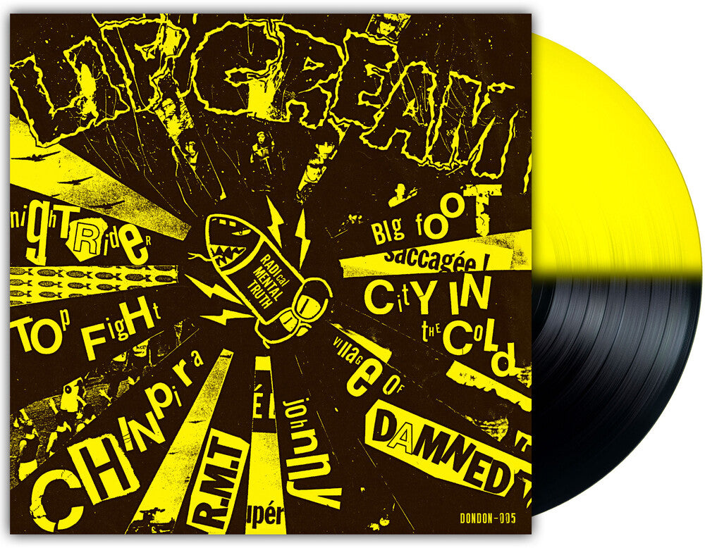 the album cover for Lip Cream - Big Foot Cassette [Orchard Indie Exclusive Half Black and Half Yellow LP]