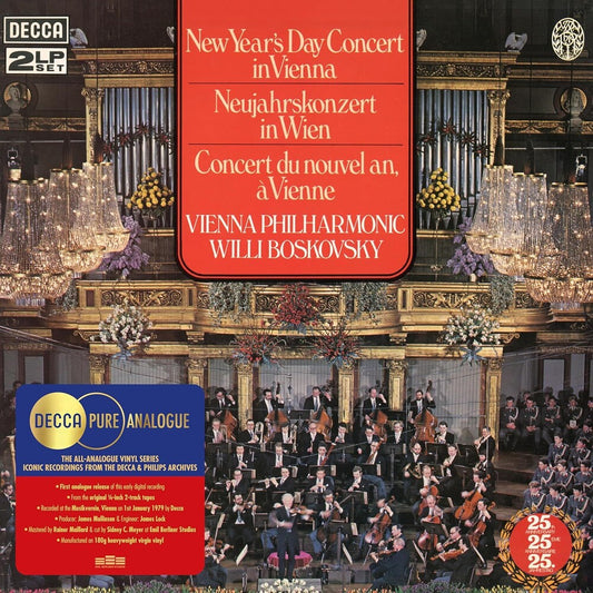 the album cover for Weiner Philharmoniker / Willi Boskovsky - New Year's Day Concert Vienna (Decca Pure Analogue)