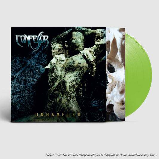 the album cover for Confessor - Unraveled [Colored Vinyl] [Limited Edition] (Lime)