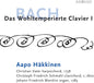 the album cover for Aapo Hakkinen - Das Wohltemperierte Clavier I