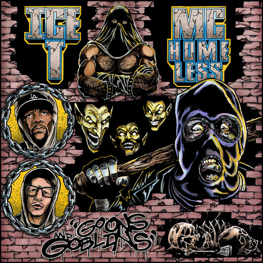 the album cover for Mc Homeless / Ice-T - Goons & Goblins - Red [Colored Vinyl] [Limited Edition] (Red)