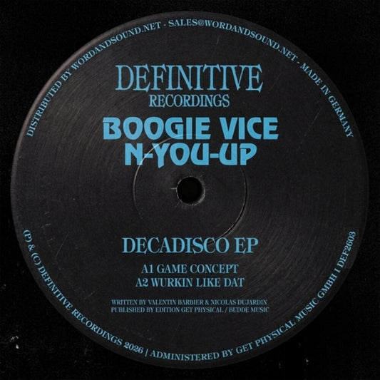 the album cover for Boogie Vice / N-You-Up - Decadisco