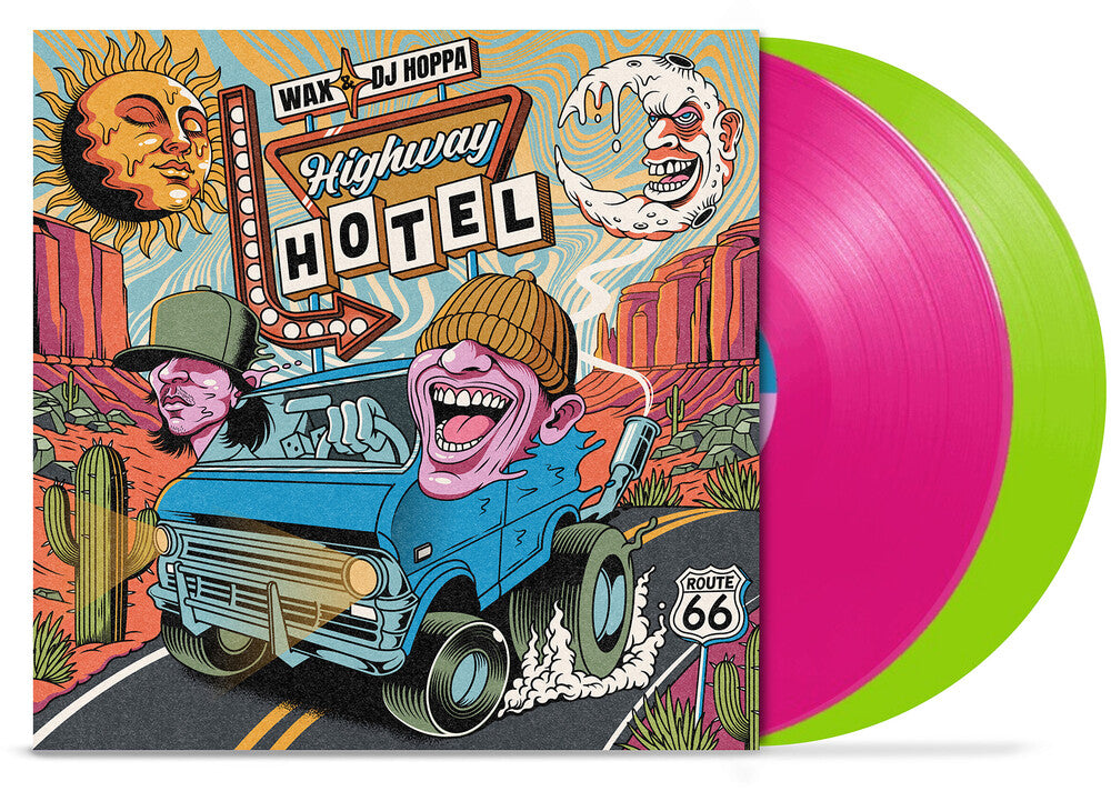 the album cover for Wax & DJ Hoppa - Highway Hotel [Pink and Green]