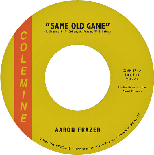 the album cover for Aaron Frazer - Same Old Game / Let Your Love Grow